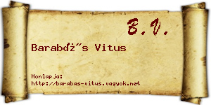 Barabás Vitus névjegykártya